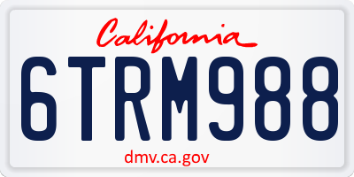 CA license plate 6TRM988