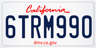 CA license plate 6TRM990