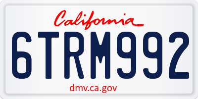 CA license plate 6TRM992