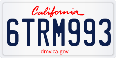 CA license plate 6TRM993