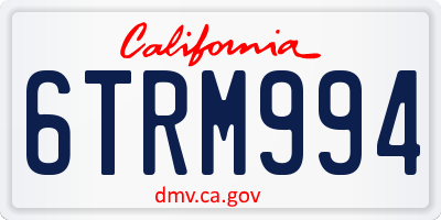 CA license plate 6TRM994