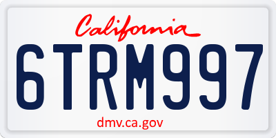 CA license plate 6TRM997