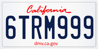 CA license plate 6TRM999