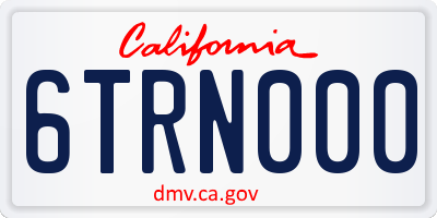 CA license plate 6TRN000