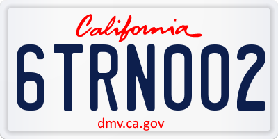 CA license plate 6TRN002