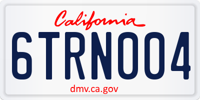 CA license plate 6TRN004