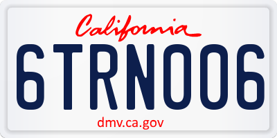 CA license plate 6TRN006