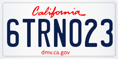 CA license plate 6TRN023