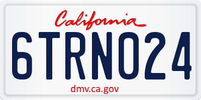 CA license plate 6TRN024