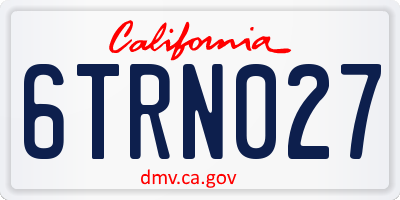 CA license plate 6TRN027