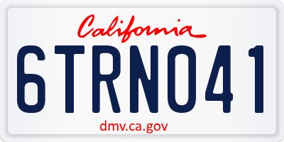 CA license plate 6TRN041