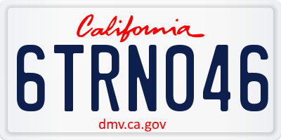 CA license plate 6TRN046