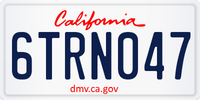 CA license plate 6TRN047