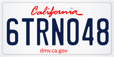 CA license plate 6TRN048