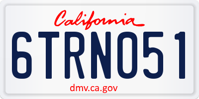 CA license plate 6TRN051