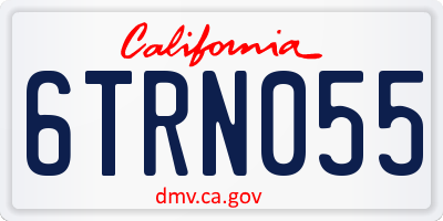 CA license plate 6TRN055
