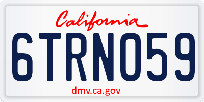 CA license plate 6TRN059