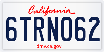 CA license plate 6TRN062