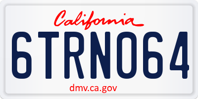 CA license plate 6TRN064