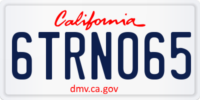CA license plate 6TRN065