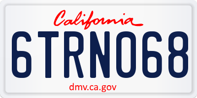 CA license plate 6TRN068