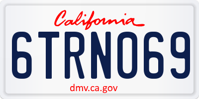CA license plate 6TRN069