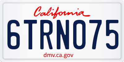 CA license plate 6TRN075