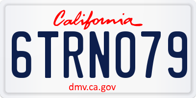 CA license plate 6TRN079