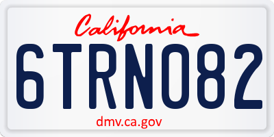 CA license plate 6TRN082