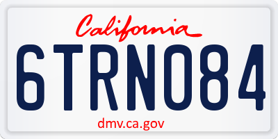 CA license plate 6TRN084