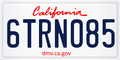 CA license plate 6TRN085