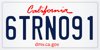 CA license plate 6TRN091