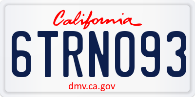 CA license plate 6TRN093