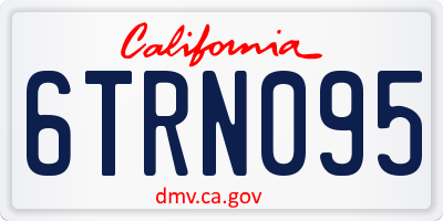 CA license plate 6TRN095