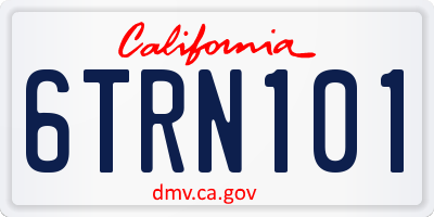 CA license plate 6TRN101