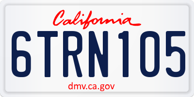 CA license plate 6TRN105