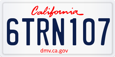 CA license plate 6TRN107