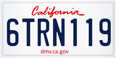CA license plate 6TRN119