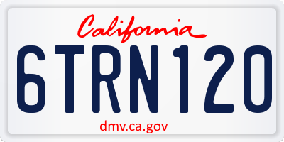 CA license plate 6TRN120