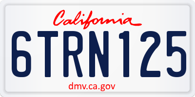 CA license plate 6TRN125