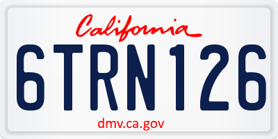 CA license plate 6TRN126