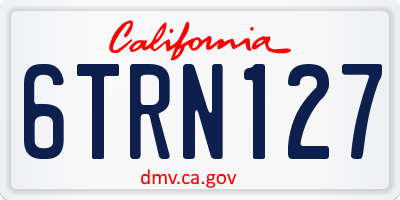 CA license plate 6TRN127
