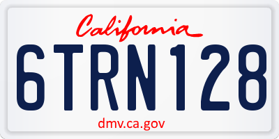 CA license plate 6TRN128