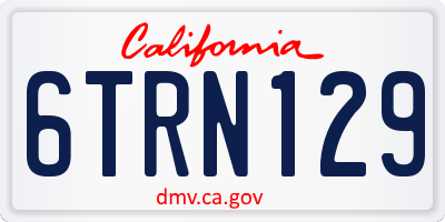 CA license plate 6TRN129