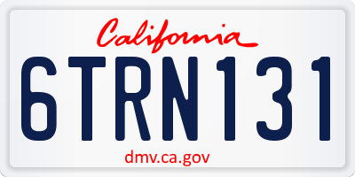 CA license plate 6TRN131