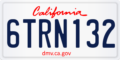 CA license plate 6TRN132