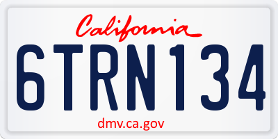 CA license plate 6TRN134
