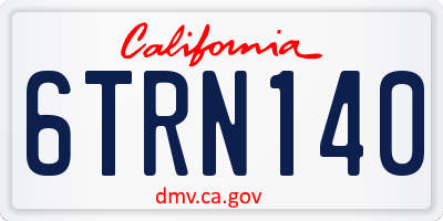 CA license plate 6TRN140
