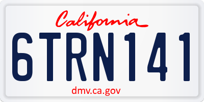 CA license plate 6TRN141