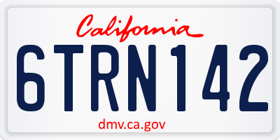 CA license plate 6TRN142